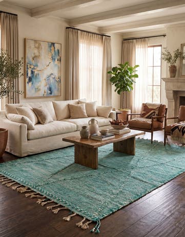 6' 3 x 10' 9 Hand Knotted Moroccan Wool Rug