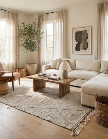 6' 8 x 10' 2 Hand Knotted Moroccan Wool Rug
