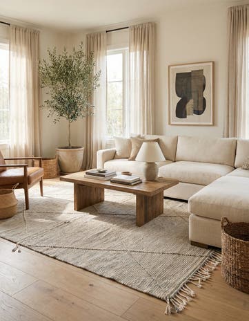 6' 8 x 10' 2 Hand Knotted Moroccan Wool Rug
