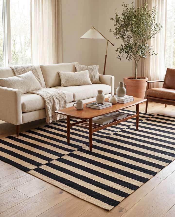 5' 2 x 6' 2 Hand Woven Kilim Modern Wool Rug