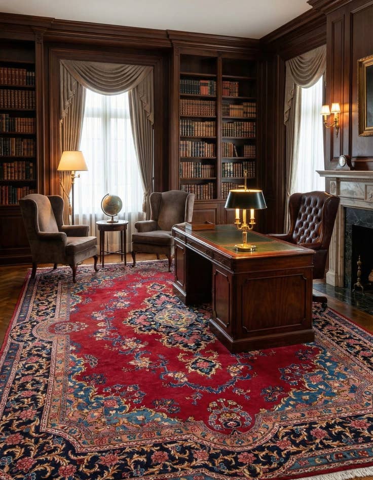 Detail image of 7' 10 x 11'  Hand Knotted Mashad Persian Wool Rug