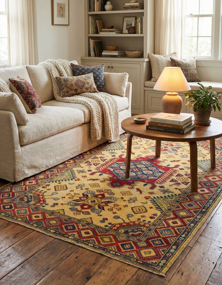 Detail image of 4' x 6' 2  Hand Knotted Kazak Rug