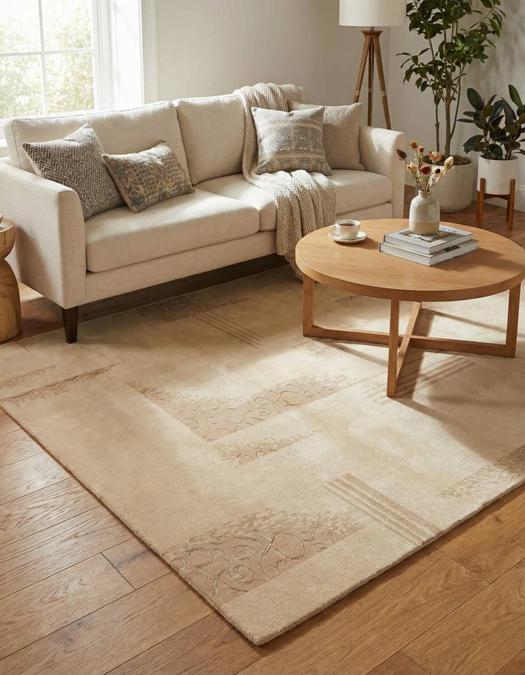 Detail image of 4' 7 x 6' 6  Hand Knotted Nepal Rug