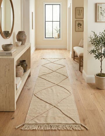 2' 4 x 10' 4 Hand Woven Moroccan Wool Runner Rug