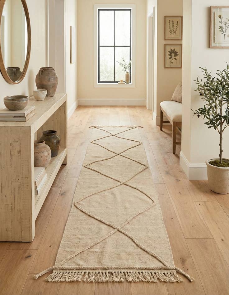 Detail image of 2' 4 x 10' 4 Hand Woven Moroccan Wool Runner Rug