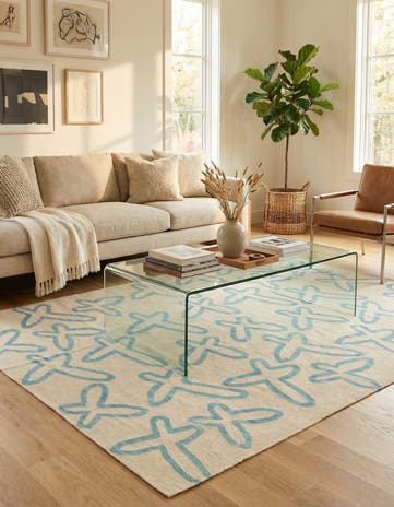 6' 9 x 7' 10 Hand Woven Kilim Modern Wool Rug