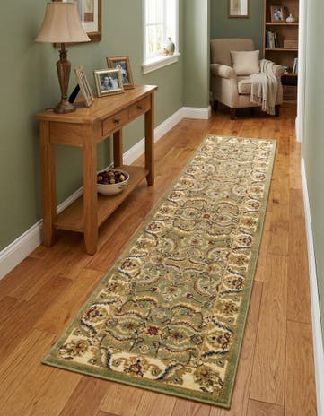 Green Aditi Runner Rug