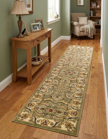Green Aditi Runner Rug