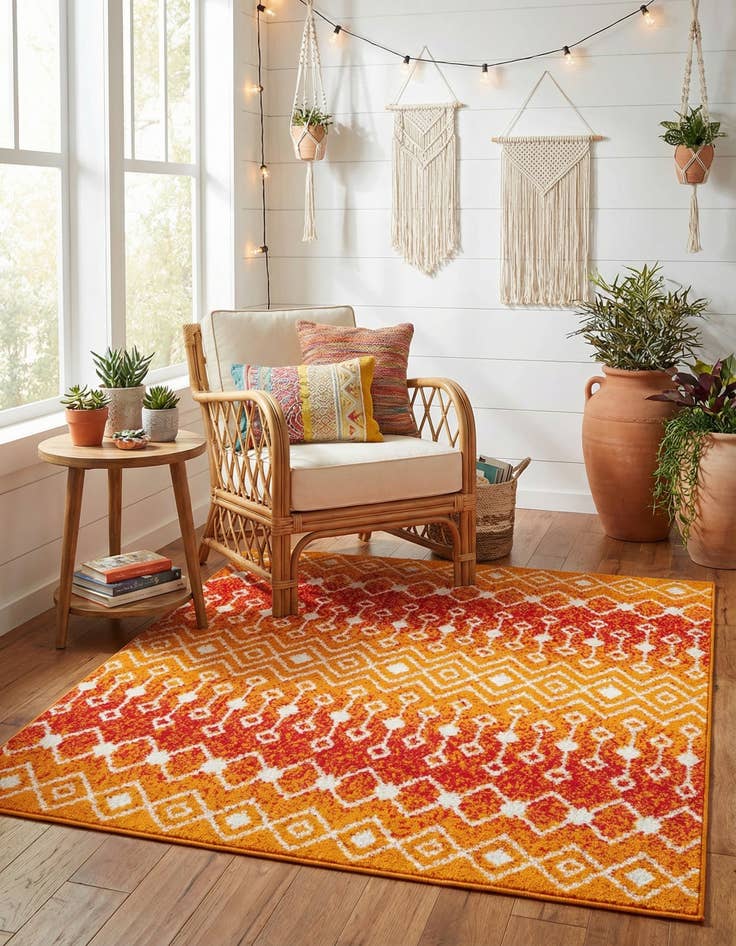 Detail image of 4' x 4' Moroccan Trellis Square Rug