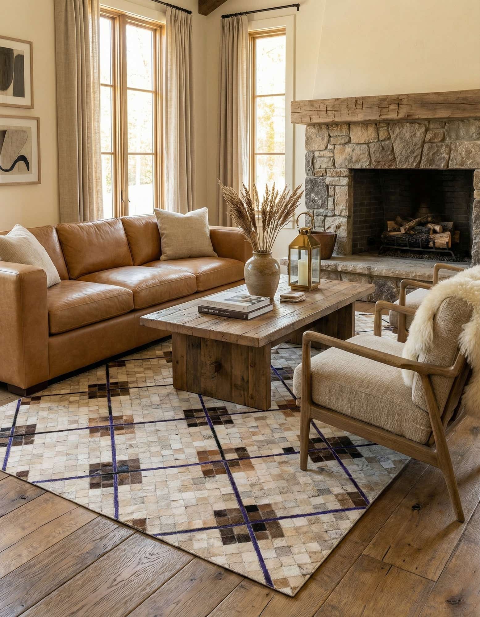 5' x 8' Cowhide Stocks Rug