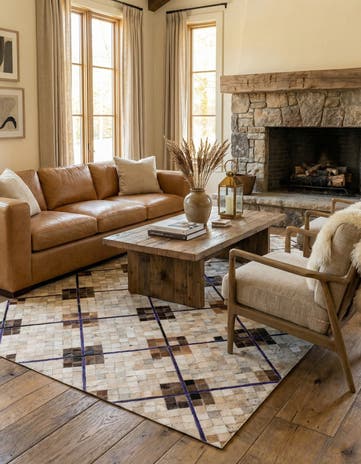 5' x 8' Cowhide Stocks Rug