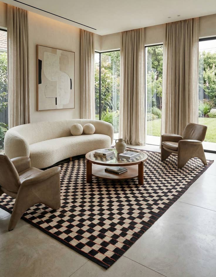 Detail image of 6' 9 x 9' 5  Hand Woven Kilim Modern Wool Rug