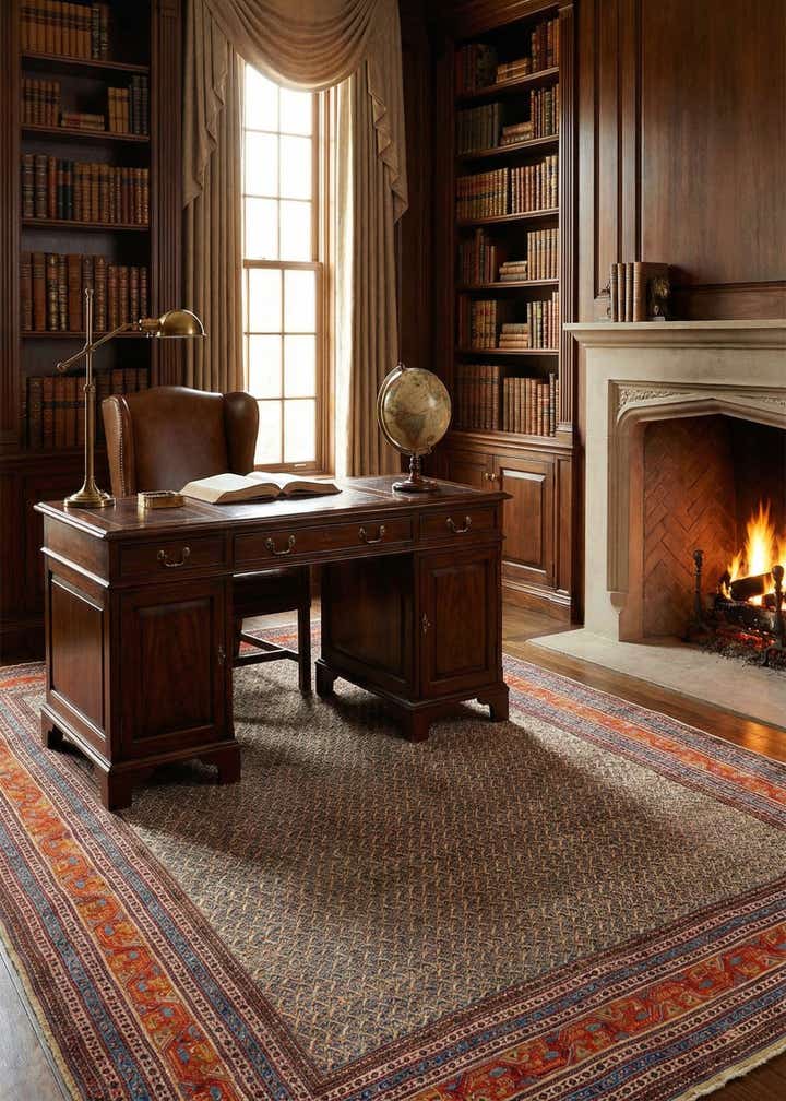 8' 1 x 11' 5 Hand Knotted Mir Wool Rug