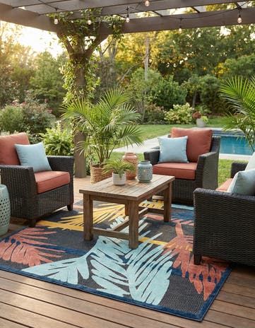 Charcoal Easy-Clean Belize Indoor / Outdoor Square Rug