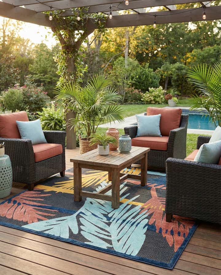 7' 10 x 7' 10 Easy-Clean Belize Indoor / Outdoor Square Rug