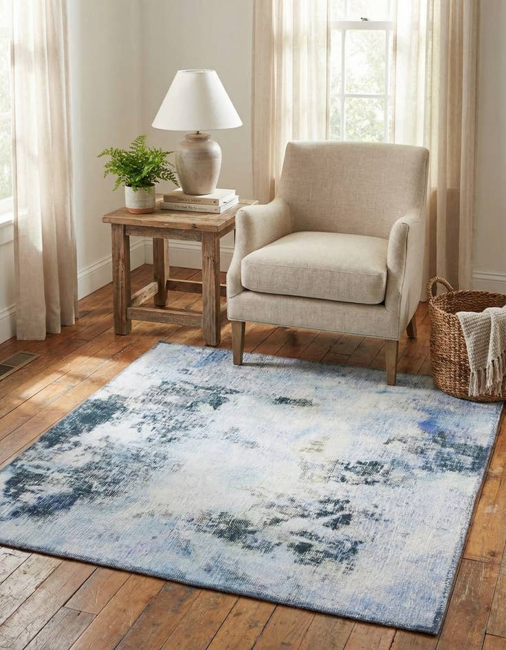 Detail image of  3' 8 x 4'  Hand Knotted Ultra Vintage Persian Wool Square Rug