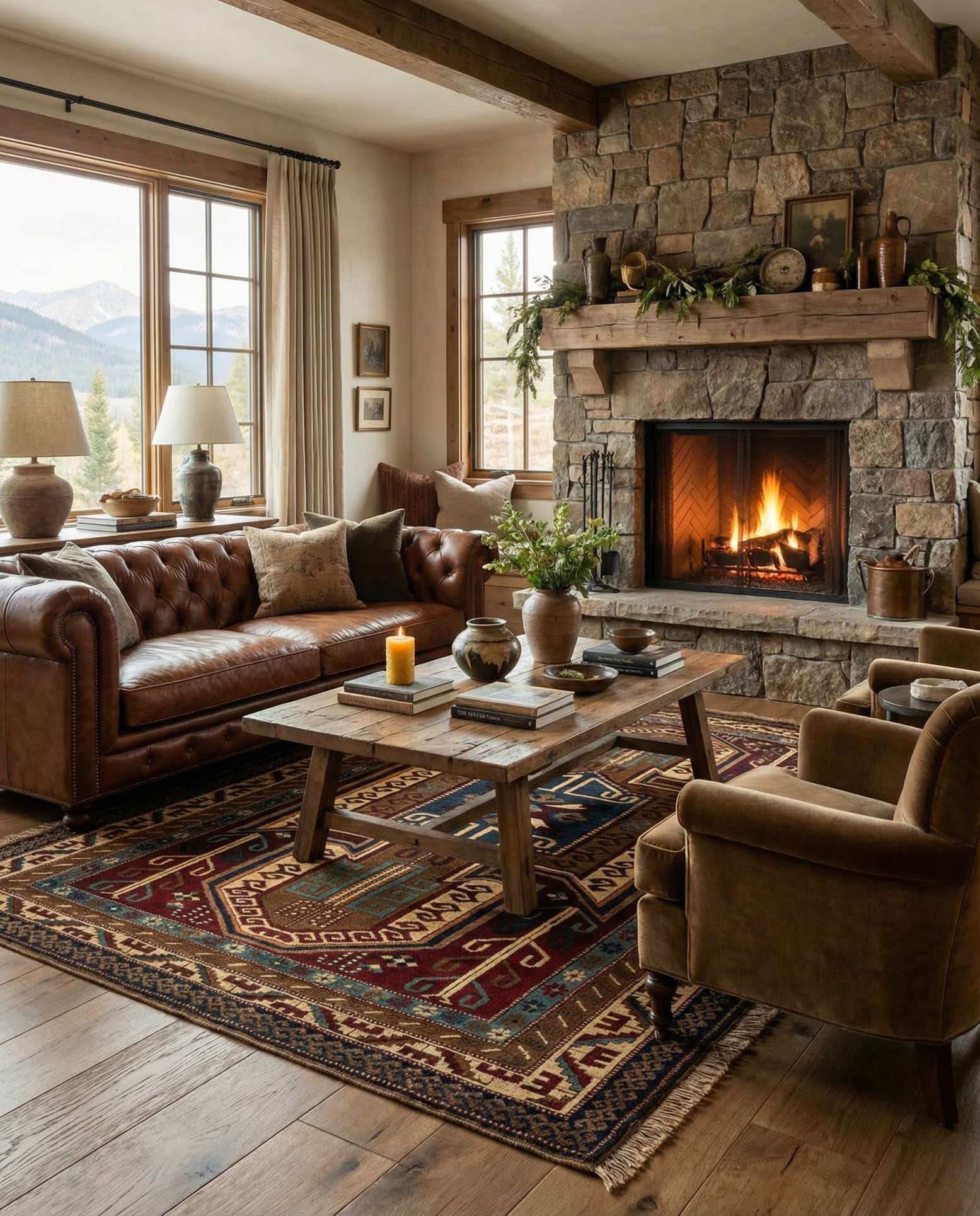 4' 9 x 7' 2 Hand Knotted Kars Wool Rug