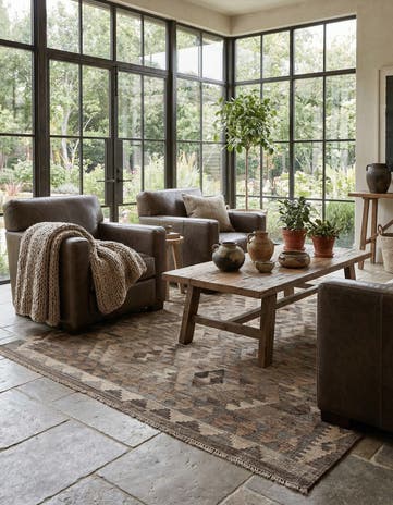 5' x 6' 7 Hand Woven Kilim Maymana Wool Rug