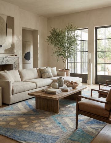 6' 6 x 10' Hand Knotted Moroccan Wool Rug