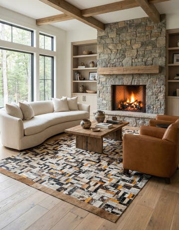 5' x 8' 1 Cowhide - Patchwork Rug