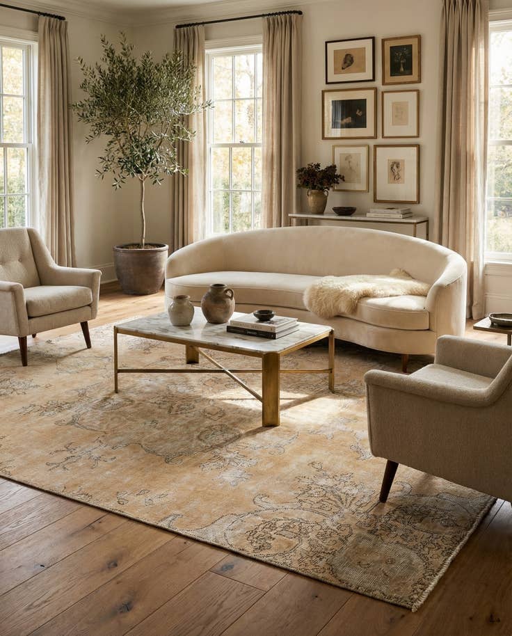 Detail image of 5' x 7' 10 Hand Knotted Ultra Vintage Persian Wool Rug