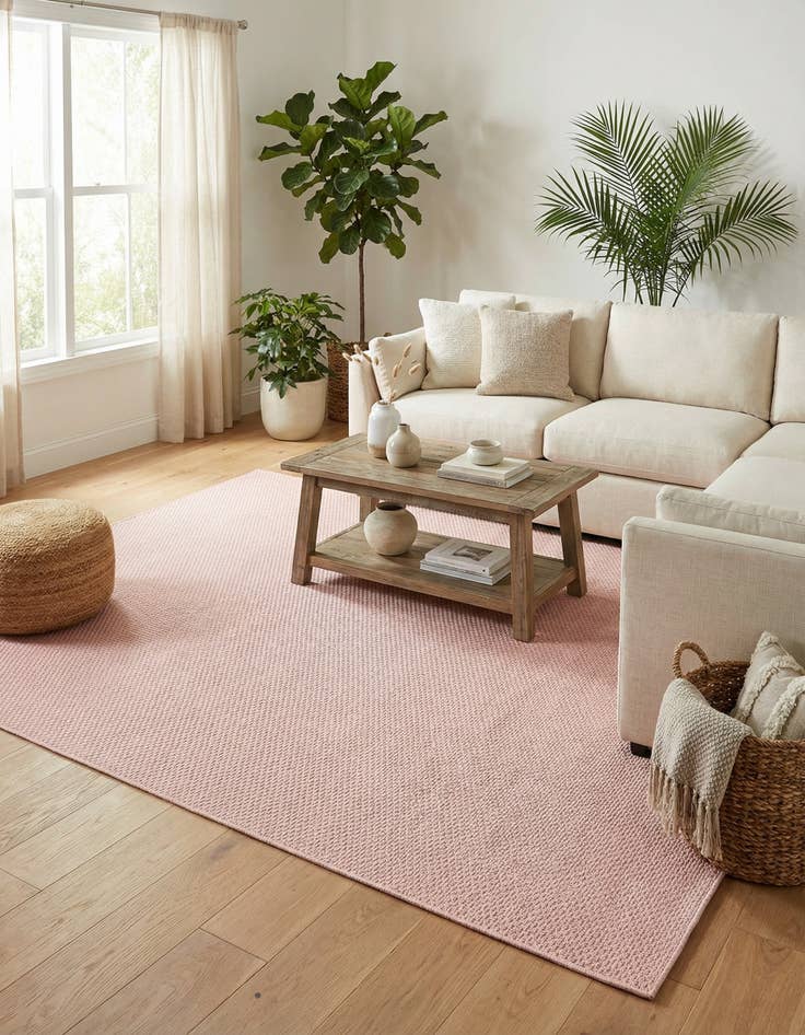 Detail image of 7' 10 x 11' Easy-Clean Solid Indoor / Outdoor Rug