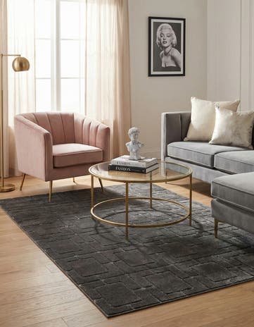 Gray Silver Marilyn Monroe™ Glam Deco Rug