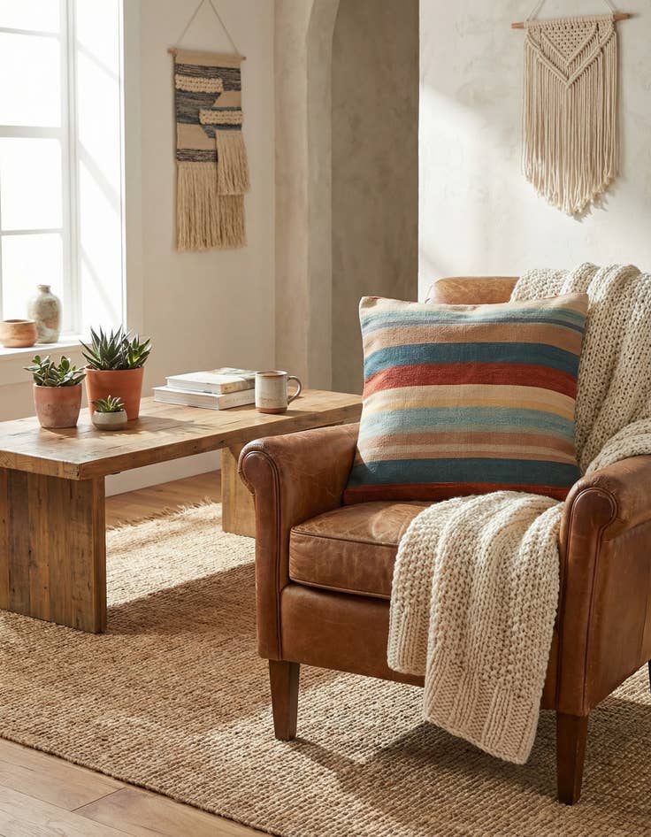 Detail image of  2' 5 x 2' 5  Hand Woven Pillow Wool Square Rug