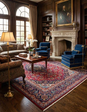 6' 6 x 9' 10 Kashan Wool Rug