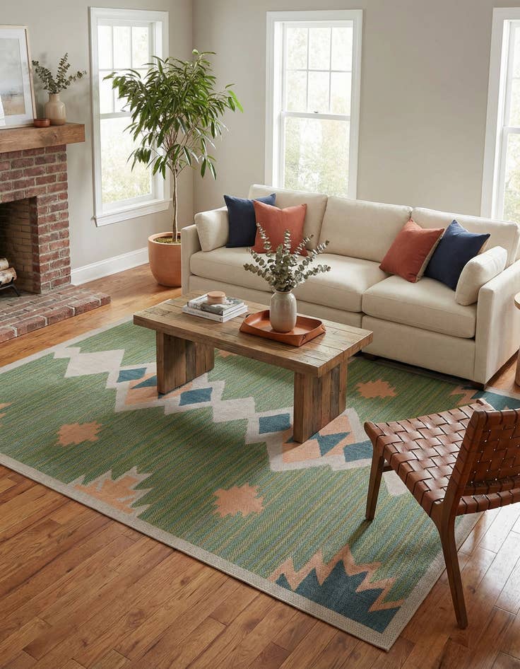 Detail image of 9' x 12'  Washable Baja Indoor / Outdoor Rug