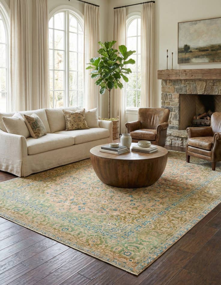 Detail image of 9' 9 x 13' 2  Hand Knotted Ultra Vintage Persian Wool Rug