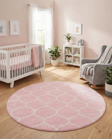  4' x 4' Lattice Frieze Round Rug