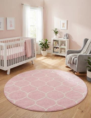 4' x 4' Lattice Frieze Round Rug