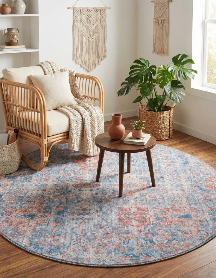 5' x 5' Washable Timeless Round Rug