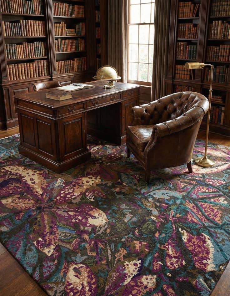 Detail image of 8' x 9' 11  Hand Knotted Modern Manshu Wool Rug