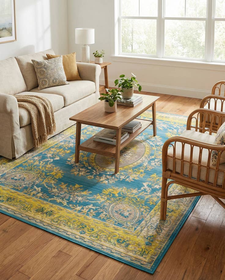Detail image of 4' x 6' Easy-Clean Traditional Indoor / Outdoor Rug