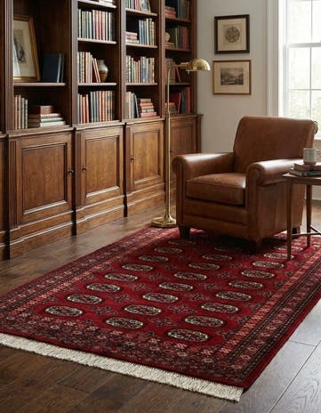4' 3 x 6' 8 Hand Knotted Torkaman Persian Wool Rug