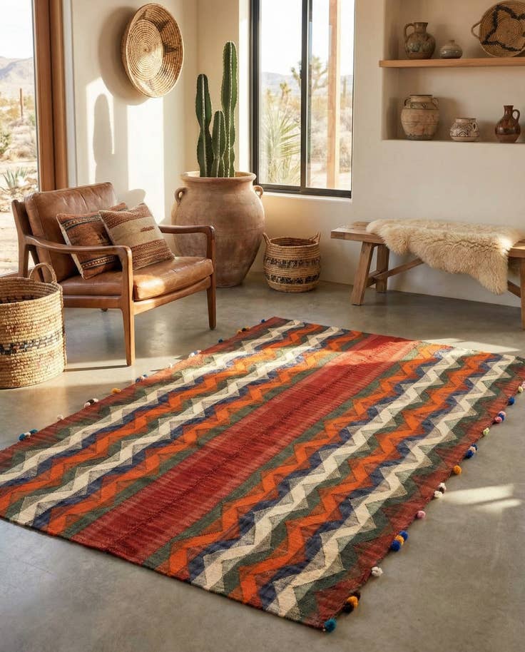 Detail image of 4' x 6' 3 Jajim Rug