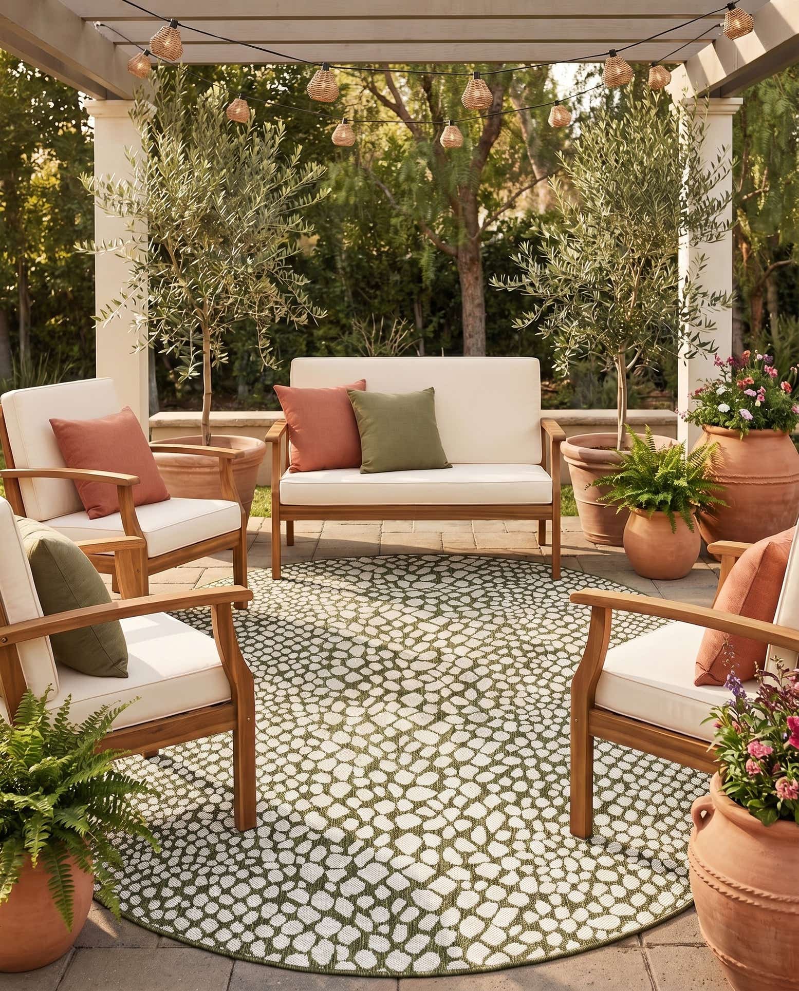 5' 3 x 8' Easy-Clean Jill Zarin Cape Town Indoor / Outdoor Oval Rug