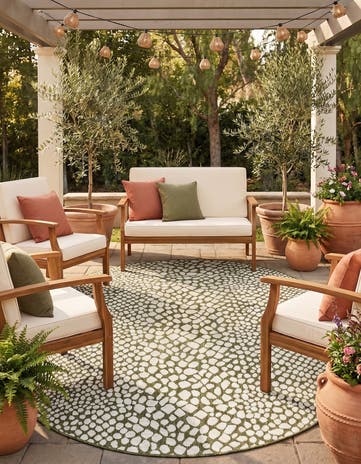 5' 3 x 8' Easy-Clean Jill Zarin Cape Town Indoor / Outdoor Oval Rug