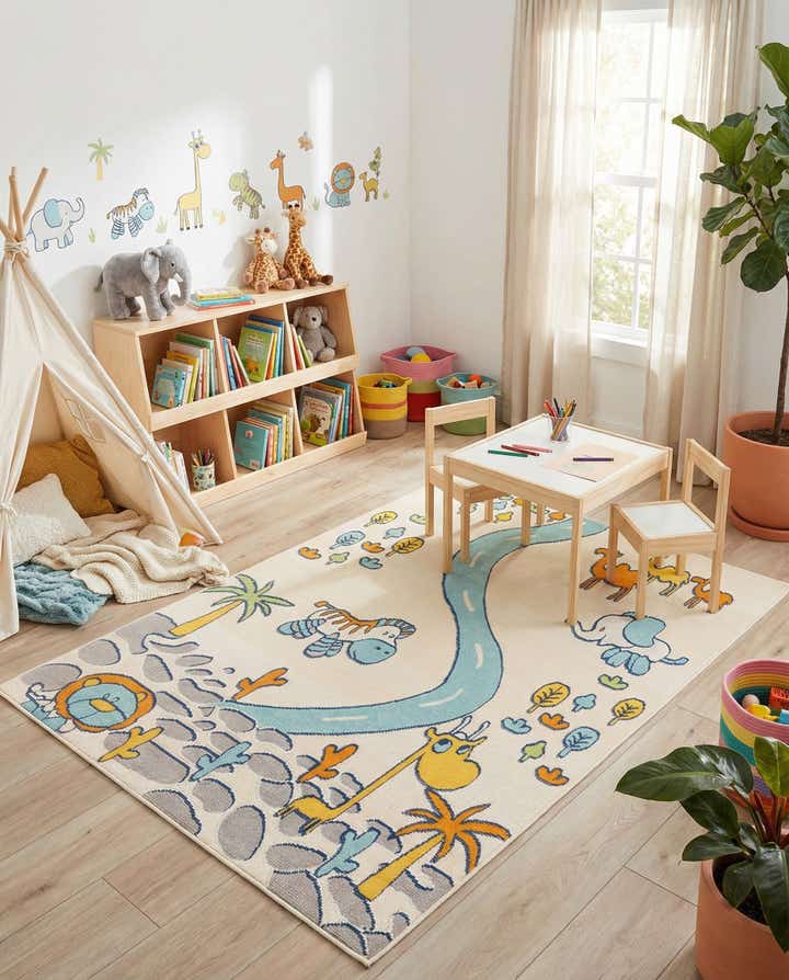 5' 3 x 7' 7 Easy-Clean Indoor / Outdoor Rug