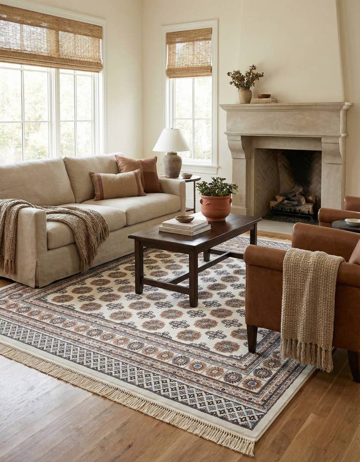 Detail image of  7' 10 x 7' 10 Bokhara Square Rug