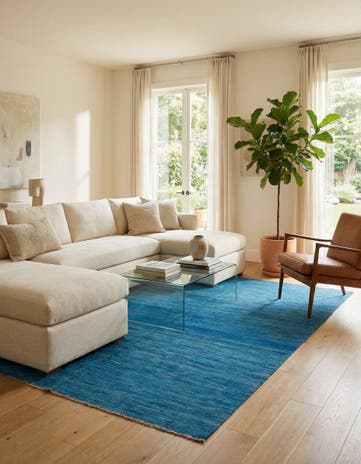5' 2 x 6' 8 Hand Woven Kilim Modern Wool Rug
