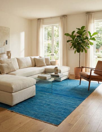 5' 2 x 6' 8 Hand Woven Kilim Modern Wool Rug