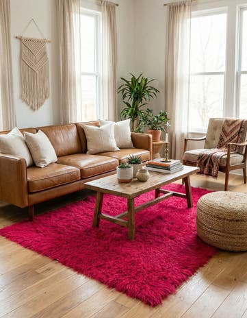 4' 9 x 5' 11 Hand Knotted Moroccan Wool Rug