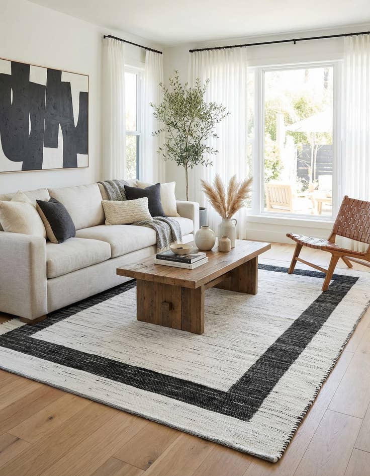 Detail image of 9' x 12'  Hand Woven Chindi Jute Rug