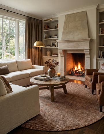 Cocoa Bean Brown Hand Woven Jill Zarin English Manor Wool Round Rug