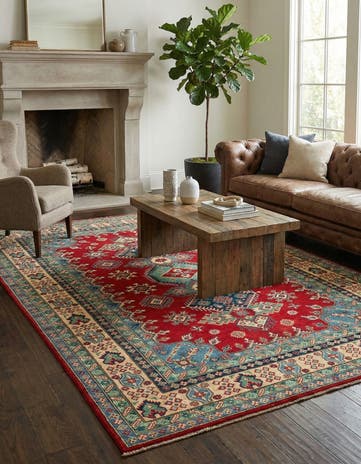 6' 6 x 9' 7 Hand Knotted Kazak Rug
