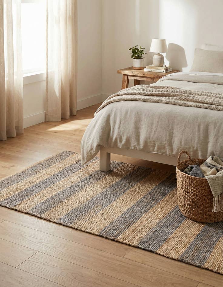 Detail image of  4' 1 x 6' 1  Hand Braided Jute Rug