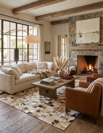 5' x 8' Cowhide Stocks Rug